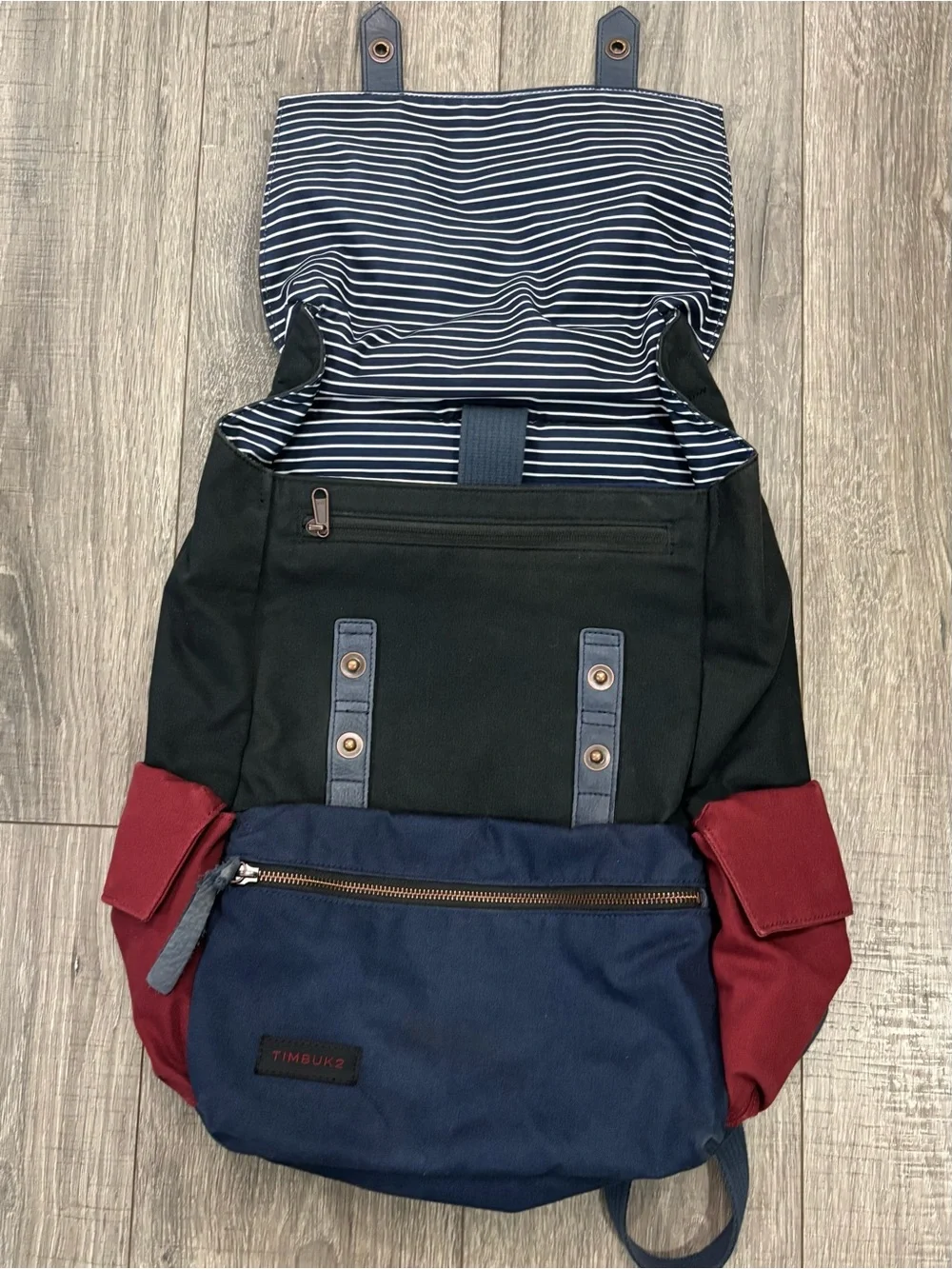 Timbuk2 Roll Top Backpack Unisex Laptop Travel Black Navy Burgundy